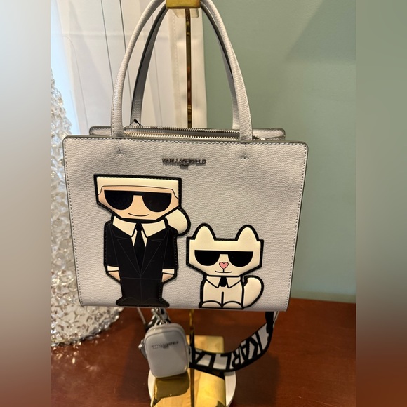 Karl Lagerfeld White Satchel with Playful Characters - Picture 1 of 5
